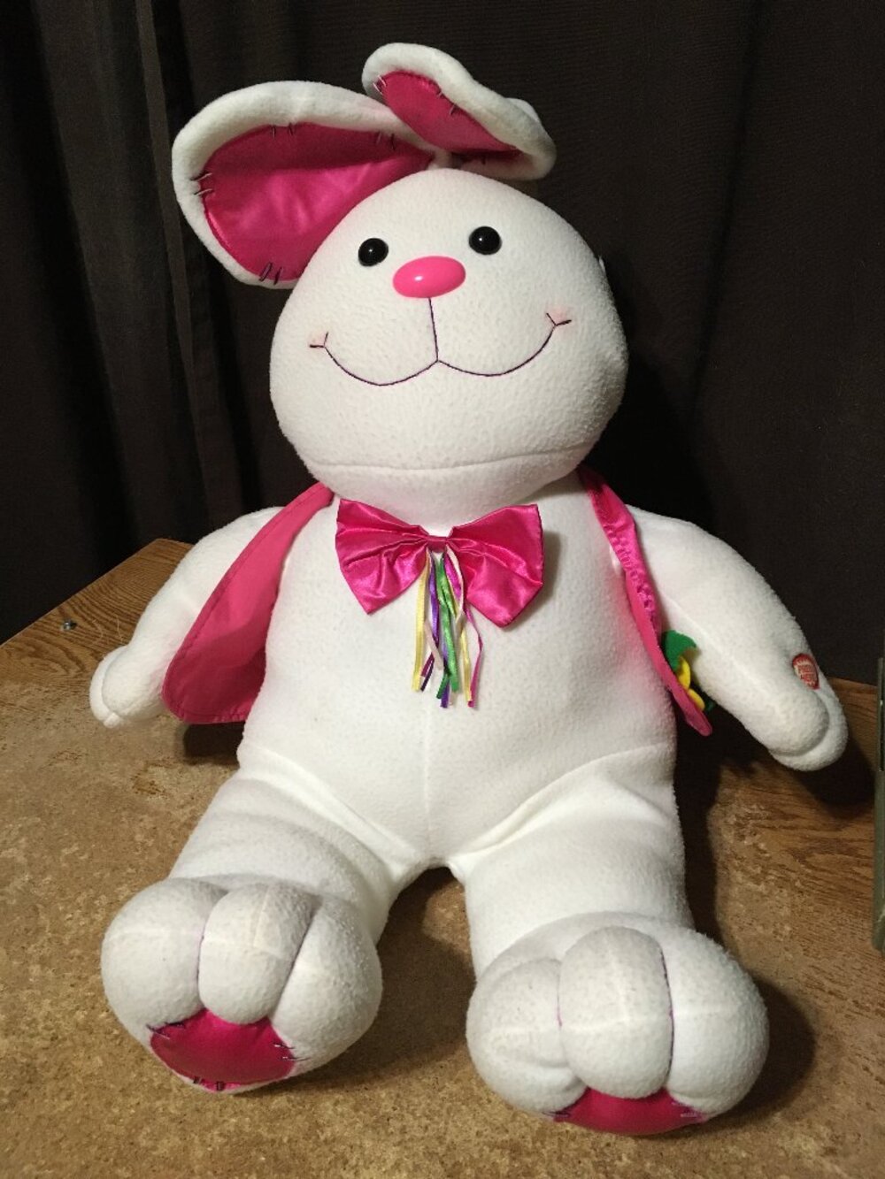 LARGE WHITE BUNNY RABBIT PLUSH 26" MUSICAL LIGHTS UP KIDS OF AMERICA